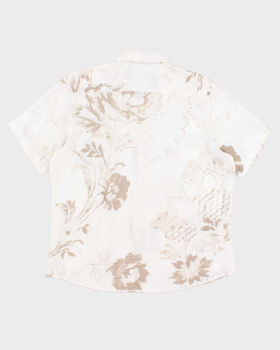 Calvin Klein Linen Pattern Short Sleeve Shirt - XL