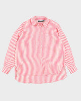 Ralph Lauren Linen Pink Stripe Long Sleeve Shirt - XL