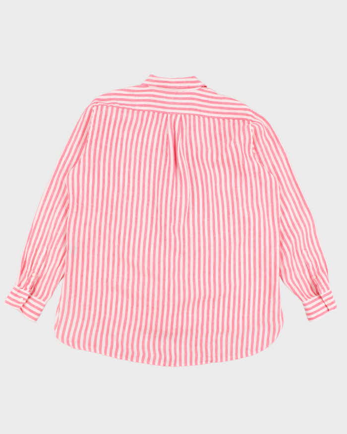 Ralph Lauren Linen Pink Stripe Long Sleeve Shirt - XL