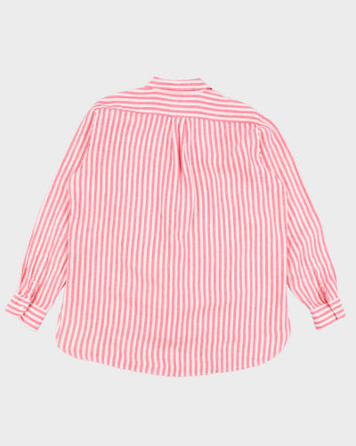 Ralph Lauren Linen Pink Stripe Long Sleeve Shirt - XL