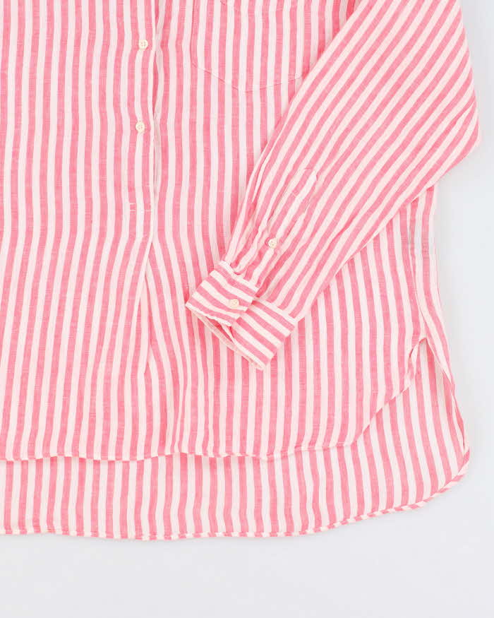 Ralph Lauren Linen Pink Stripe Long Sleeve Shirt - XL