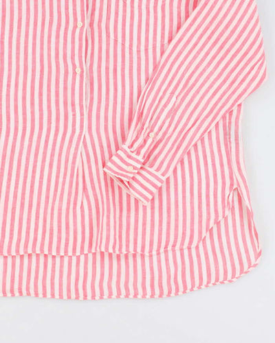 Ralph Lauren Linen Pink Stripe Long Sleeve Shirt - XL