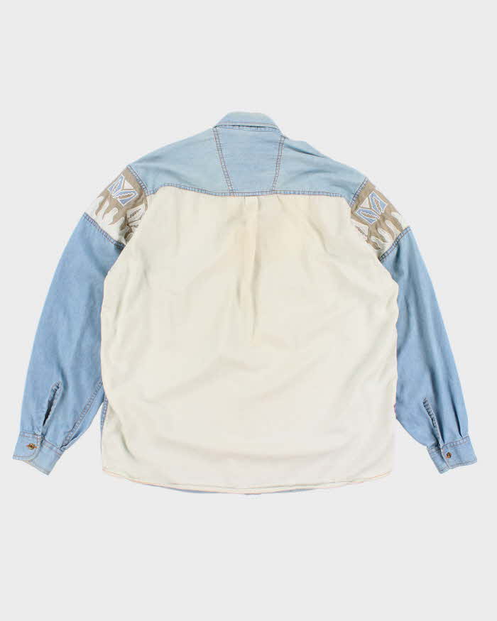 90s Dangerous Denim Western Long Sleeve Shirt - XL
