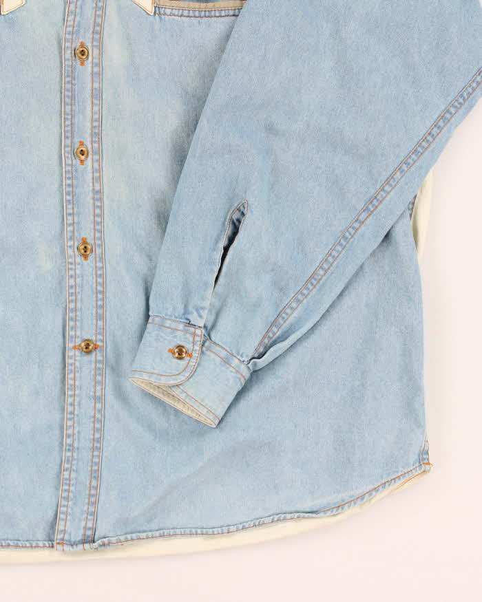 90s Dangerous Denim Western Long Sleeve Shirt - XL