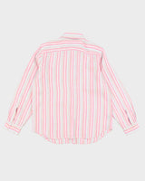 Mens Ralph Lauren Pink Striped Linen Shirt - L