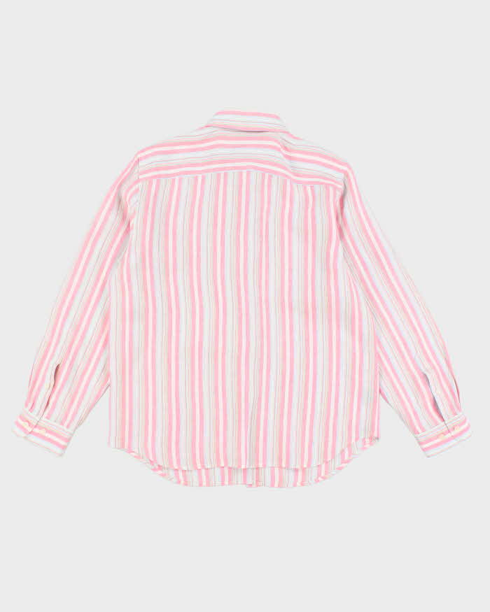 Mens Ralph Lauren Pink Striped Linen Shirt - L