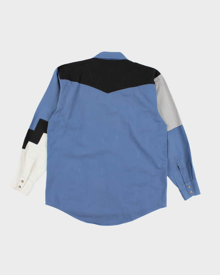 Vintage Wrangler Patchwork Western Long Sleeve Shirt - M