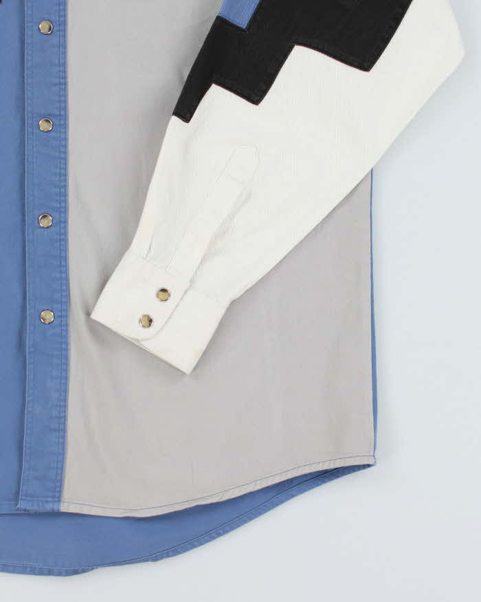 Vintage Wrangler Patchwork Western Long Sleeve Shirt - M