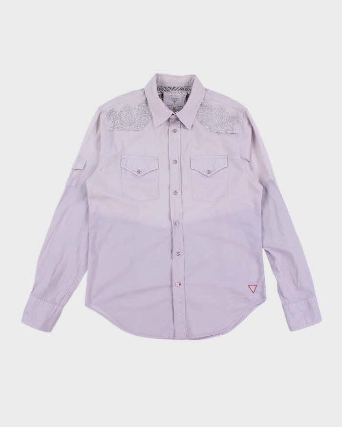 Vintage Y2k 00s Guess Purple Western Shirt - M