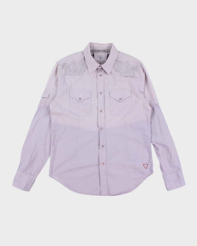 Vintage Y2k 00s Guess Purple Western Shirt - M