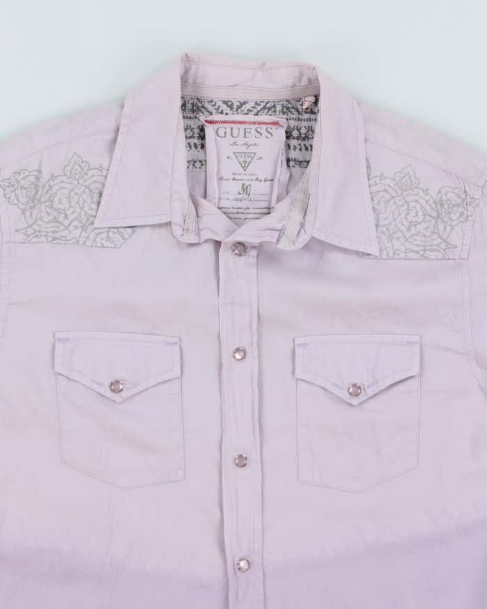 Vintage Y2k 00s Guess Purple Western Shirt - M