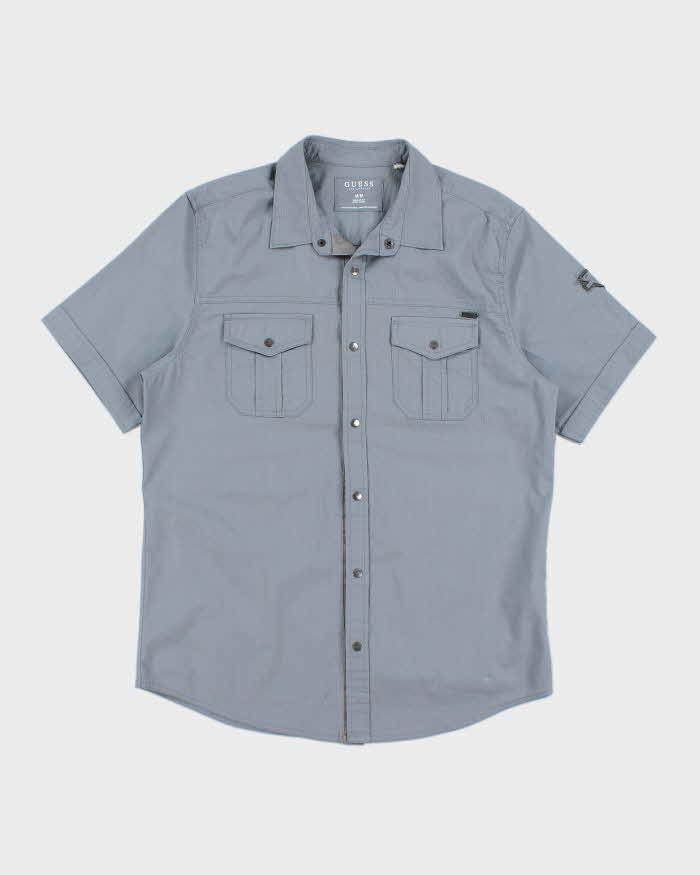 Y2k 00s Guess Short Sleeve Grey Shirt - M