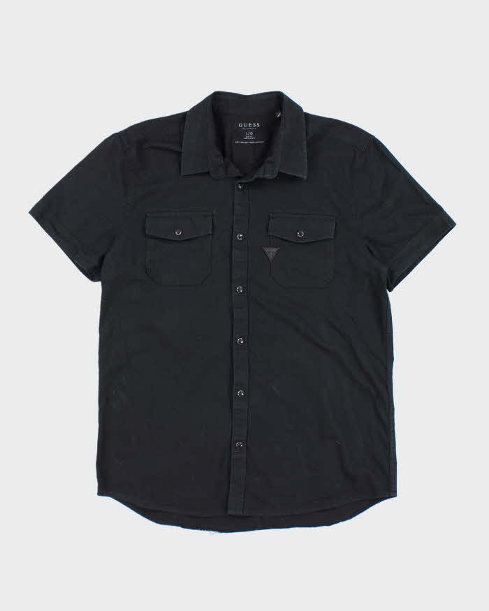 Y2k 00s Guess Black Short Sleeve Shirt - L