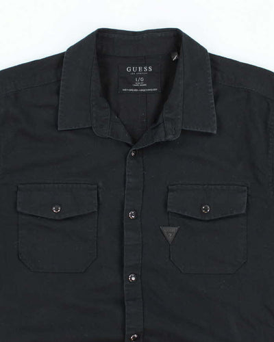 Y2k 00s Guess Black Short Sleeve Shirt - L