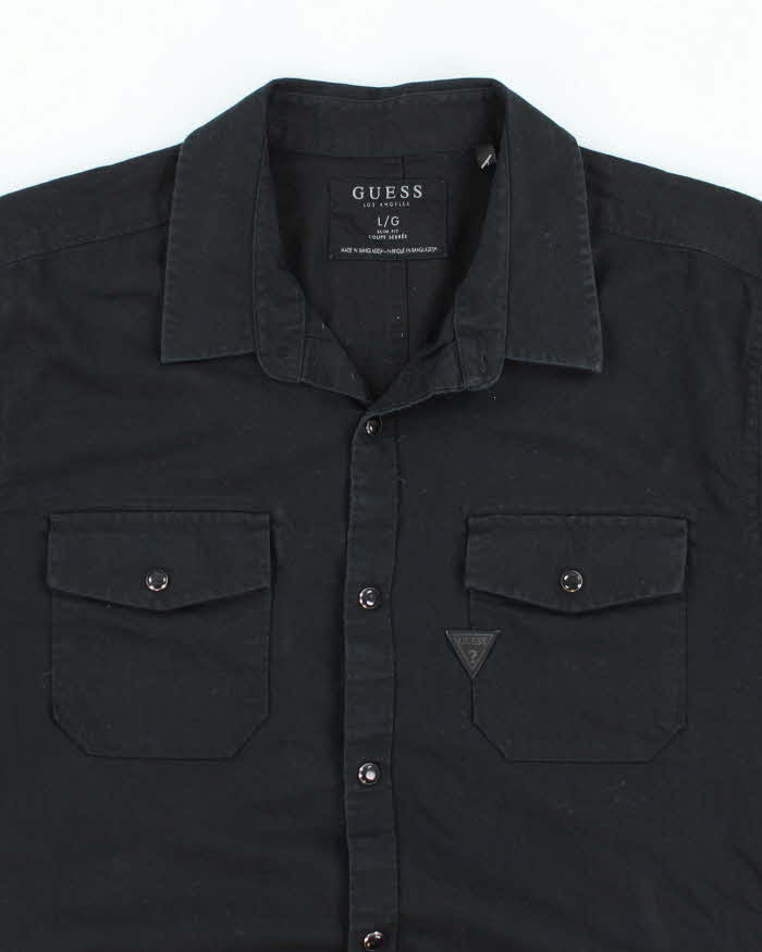 Y2k 00s Guess Black Short Sleeve Shirt - L