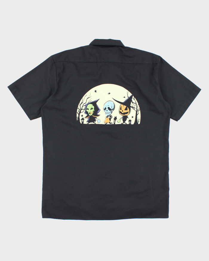 Y2k 00s Dickies Short Sleeve Black Halloween Shirt - M