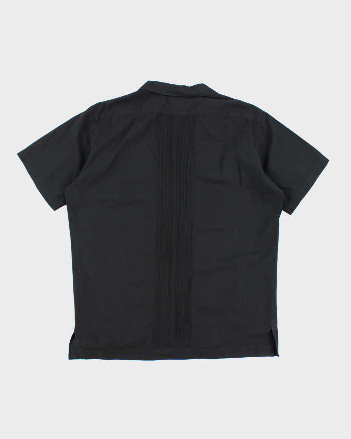 Vintage 90s Ralph Lauren Black Pleated Shirt - M