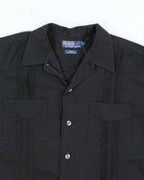 Vintage 90s Ralph Lauren Black Pleated Shirt - M