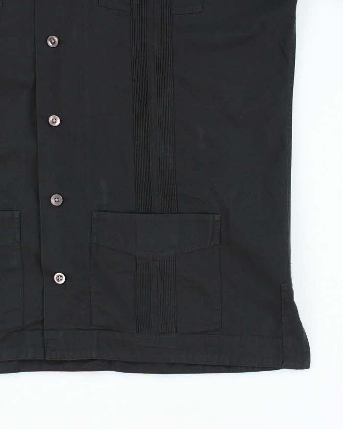 Vintage 90s Ralph Lauren Black Pleated Shirt - M