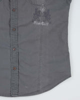 Y2k 00s Outlaw Jeans Embroidered Grey Shirt - L
