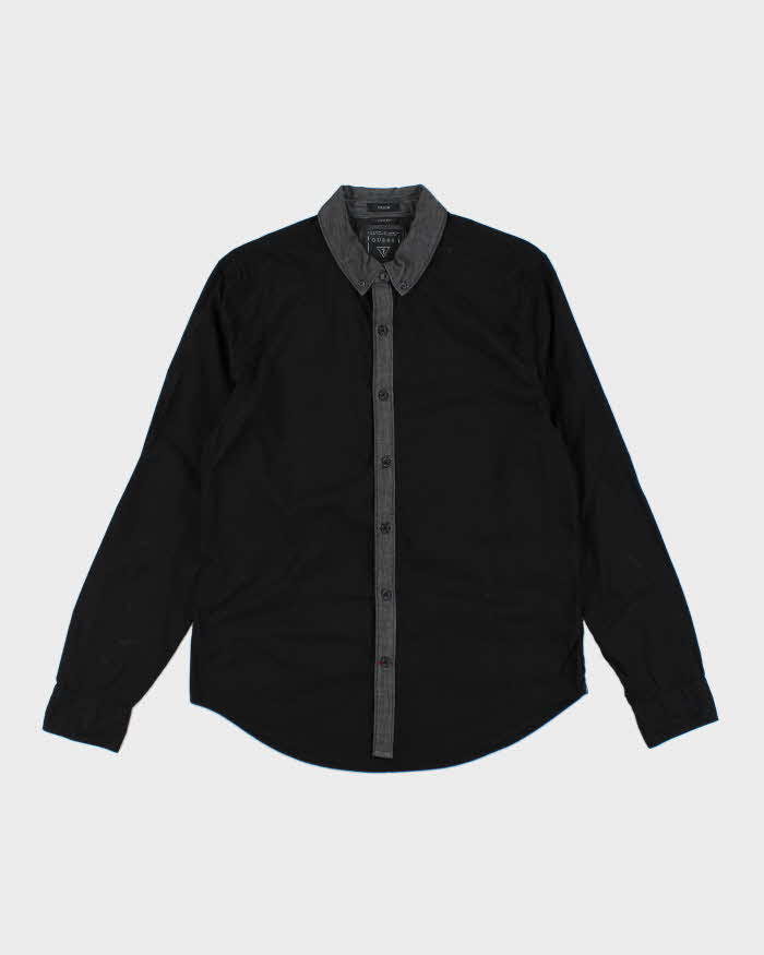Y2k 00s Guess Black Long Sleeve Shirt - M