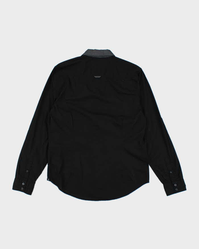 Y2k 00s Guess Black Long Sleeve Shirt - M