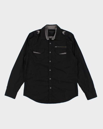 Y2k 00s Guess Long Sleeve Black Shirt - L