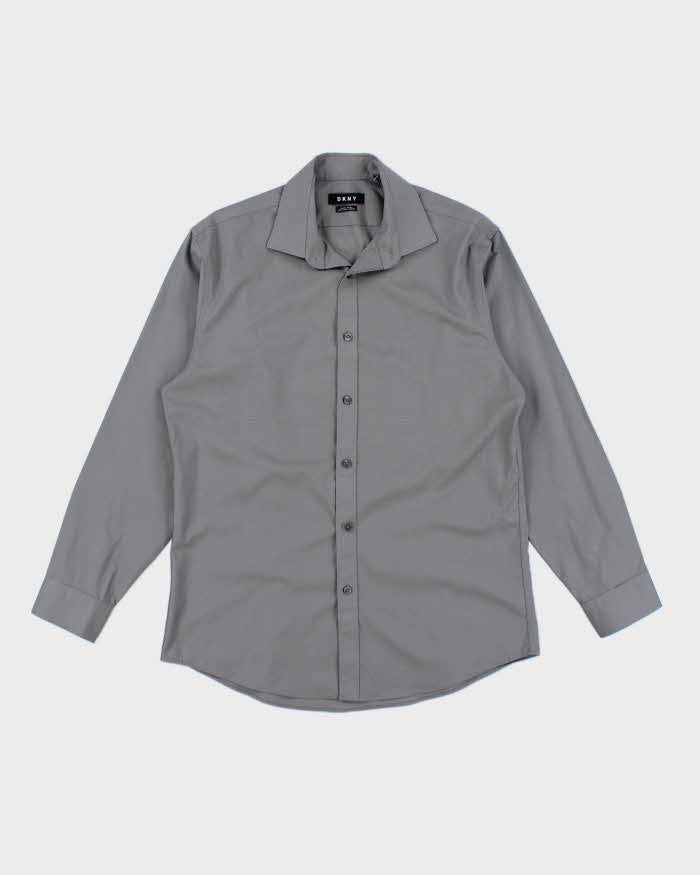 Y2k 00s DKNY Grey Long Sleeve Shirt - M Rokit Y2k 00s DKNY Grey Long Sleeve Shirt - M Rokit