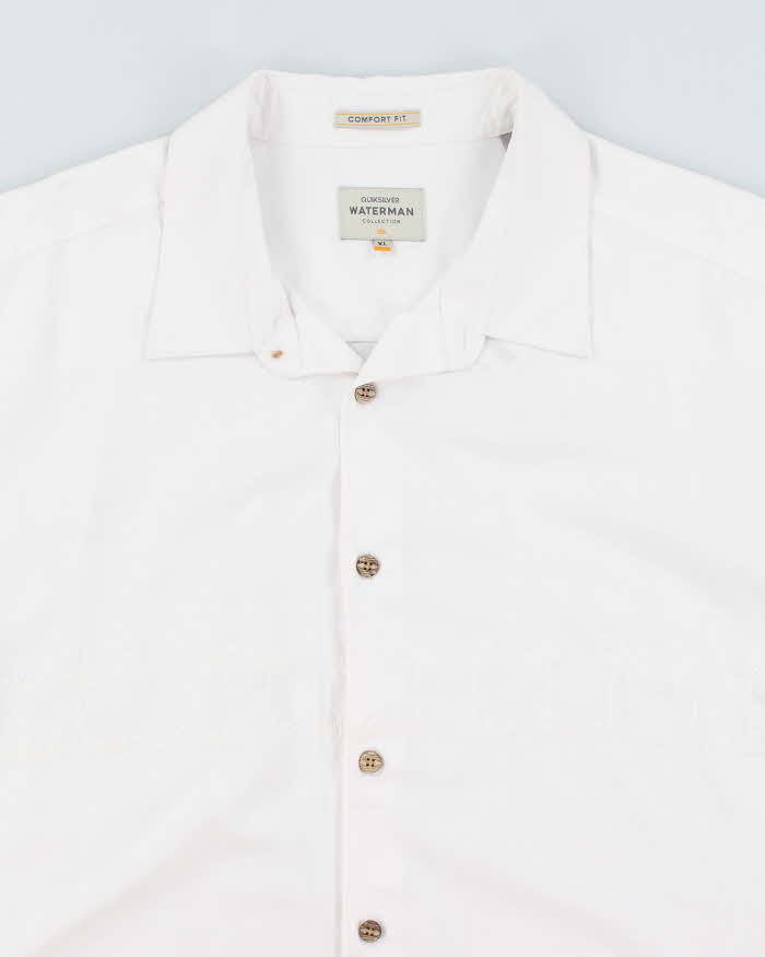 Quicksilver White Short Sleeve Shirt - XL