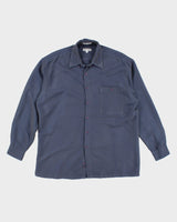 Vintage 90s Pierre Cardin Blue Iridescent Shirt - L