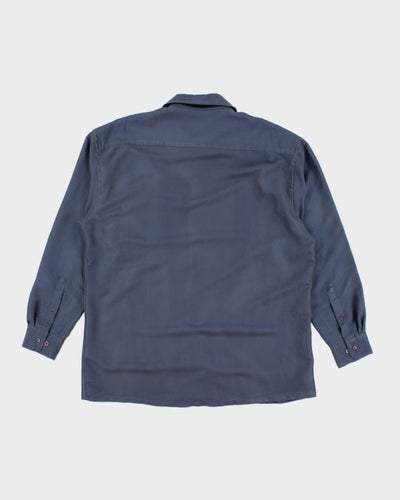 Vintage 90s Pierre Cardin Blue Iridescent Shirt - L