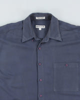 Vintage 90s Pierre Cardin Blue Iridescent Shirt - L