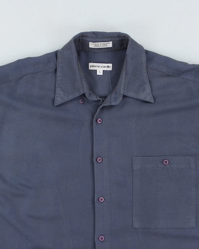 Vintage 90s Pierre Cardin Blue Iridescent Shirt - L