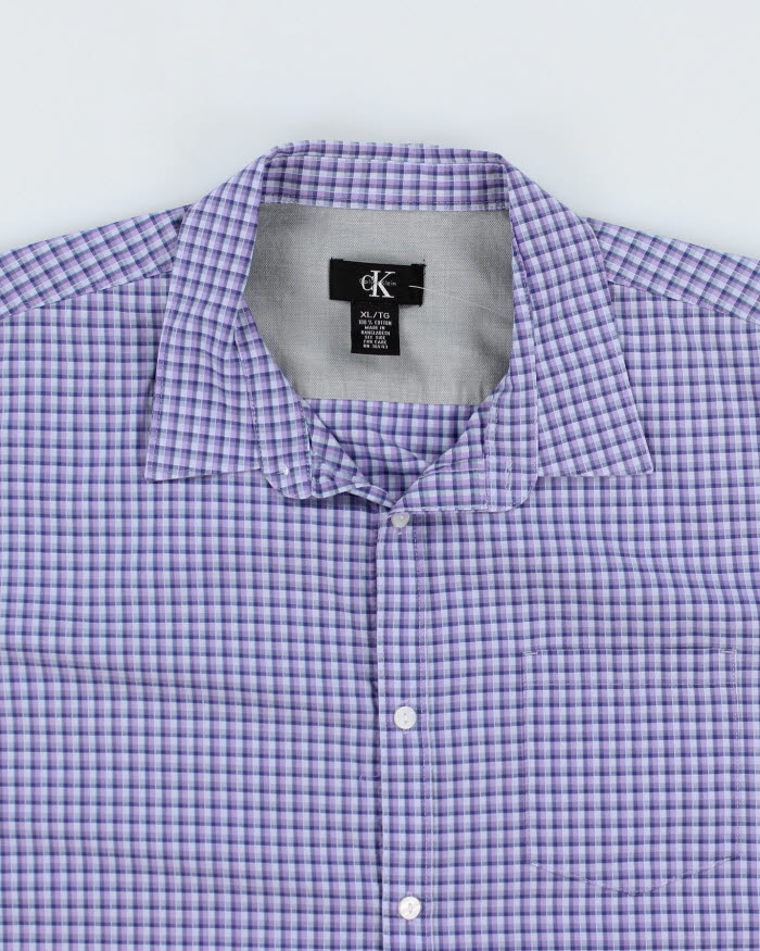 Calvin Klein Purple Check Shirt - XL
