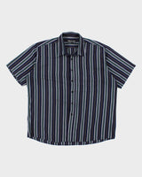 Vintage 90s 4th Dimension Striped Short Sleeve Shirt - XL