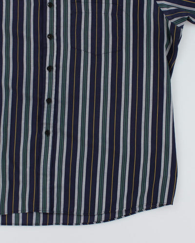 Vintage 90s 4th Dimension Striped Short Sleeve Shirt - XL