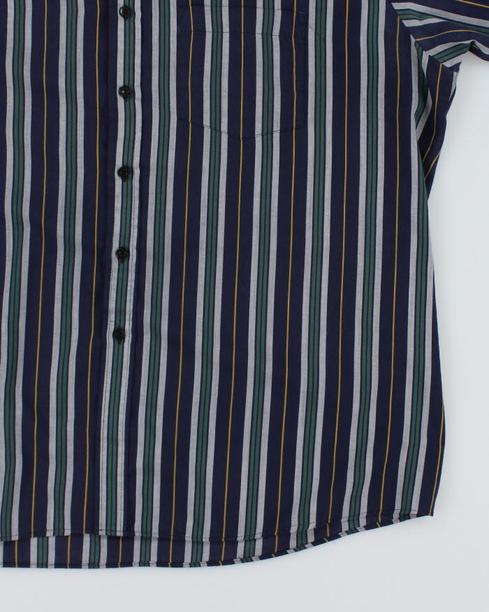 Vintage 90s 4th Dimension Striped Short Sleeve Shirt - XL
