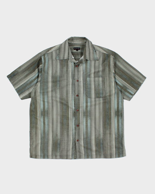 Vintage 90s Kaid Stripe Green Shirt - L