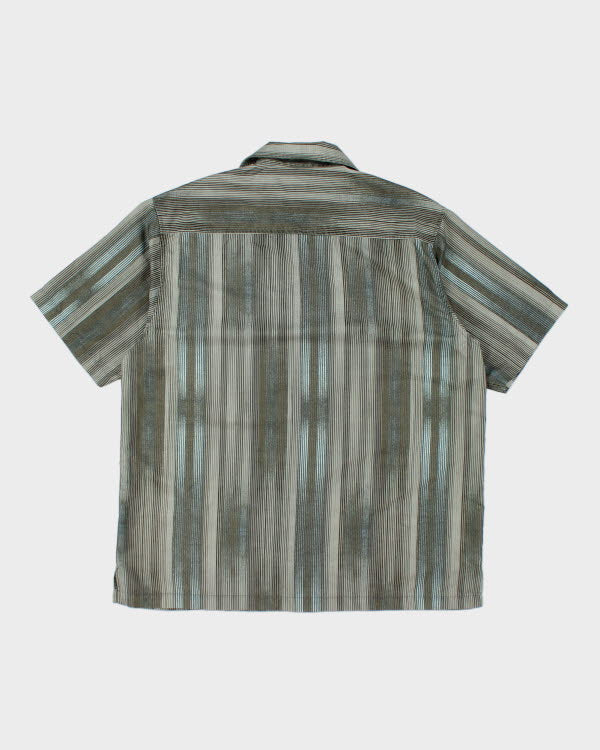 Vintage 90s Kaid Stripe Green Shirt - L