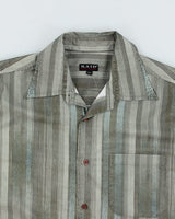 Vintage 90s Kaid Stripe Green Shirt - L