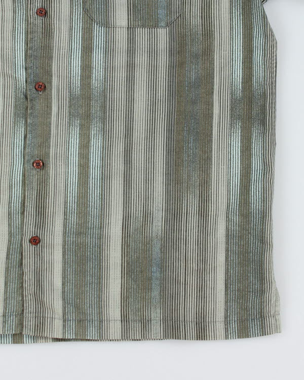 Vintage 90s Kaid Stripe Green Shirt - L