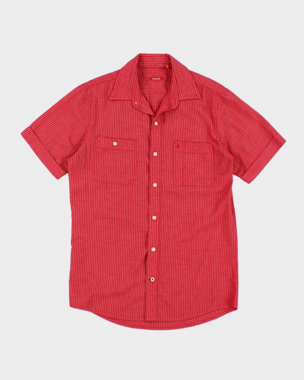 Izod Red Stripe Seersucker Shirt - S