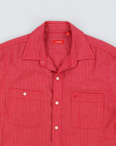 Izod Red Stripe Seersucker Shirt - S