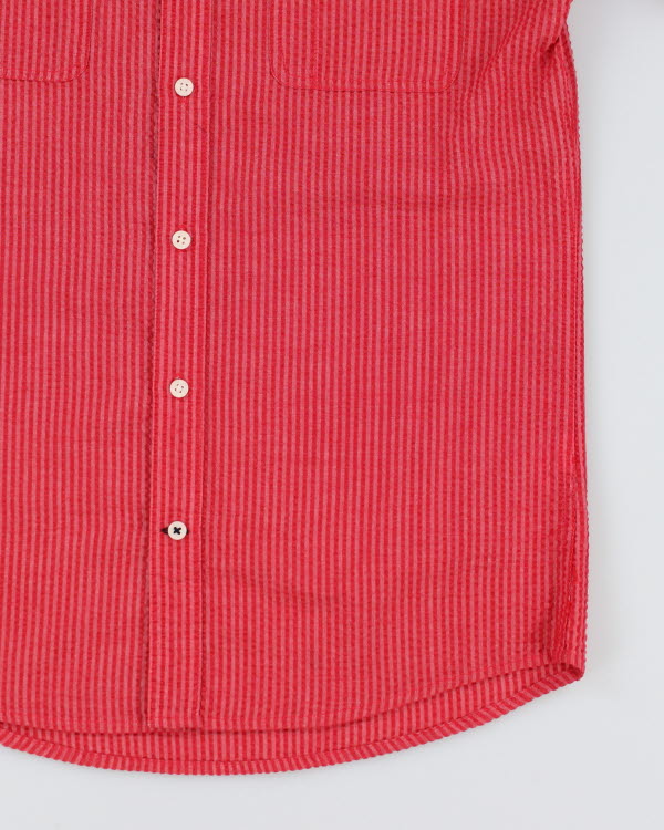 Izod Red Stripe Seersucker Shirt - S