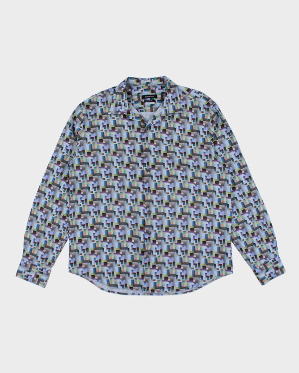 Vintage Bugatchi Pattern Long Sleeve Shirt - XL