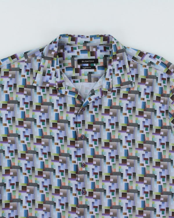 Vintage Bugatchi Pattern Long Sleeve Shirt - XL