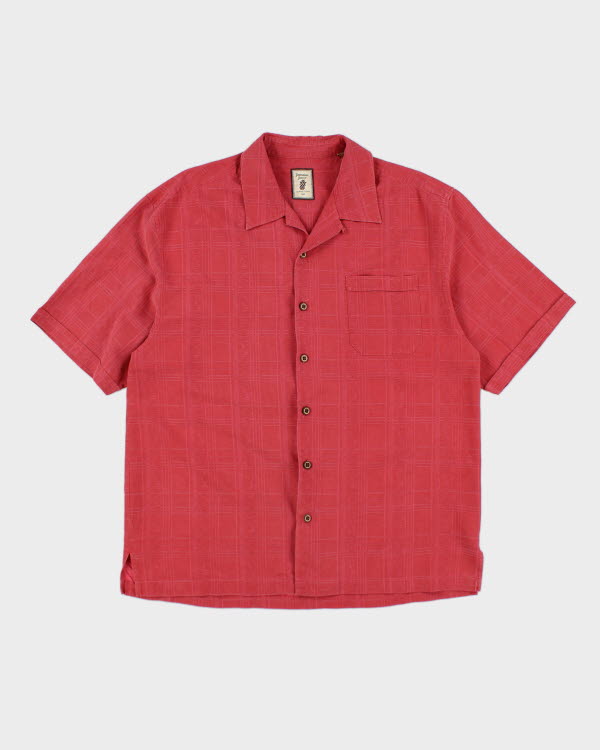 Vintage Jamaica Jaxx Red Hawaiian Silk Shirt - L