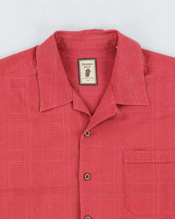 Vintage Jamaica Jaxx Red Hawaiian Silk Shirt - L