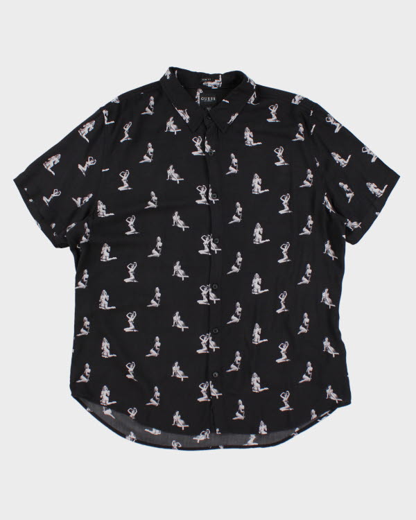 Guess All Over Print Short Sleeve Shirt  - XL