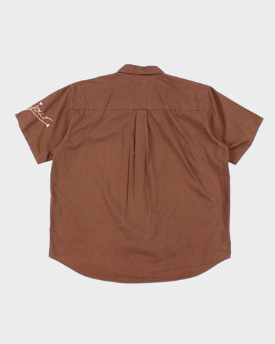 Kidney Bean Brown Embroidered Shirt - L
